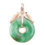 Burmese Jade Pi disc pendant 14k gold 