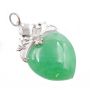 Heart shaped Burmese Jade pendant Rhodium plated 10k gold 