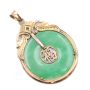 Jadeite Pi disk 14k yellow gold circular frame 