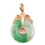 14k Rose gold pendant with Burmese Jade Pi disk 