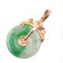 14k Rose gold pendant with Burmese Jade Pi disk 