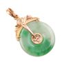 14k Rose gold pendant with Burmese Jade Pi disk 