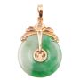 14k Rose gold pendant with Burmese Jade Pi disk 