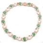 Vintage Burmese Jadeite 10k yellow gold necklace 12-Pi discs