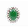 CONTOLI 18k yg ring Jadeite & Diamonds Size-6