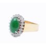 CONTOLI 18k yg ring Jadeite & Diamonds Size-6