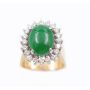 CONTOLI 18k yg ring Jadeite & Diamonds Size-6