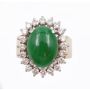 CONTOLI 18k yg ring Jadeite & Diamonds Size-6