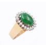 CONTOLI 18k yg ring Jadeite & Diamonds Size-6