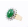 CONTOLI 18k yg ring Jadeite & Diamonds Size-6