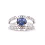 1.52ct Sapphire and Diamonds 14K white gold Ring 