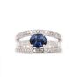 1.52ct Sapphire and Diamonds 14K white gold Ring 