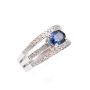 1.52ct Sapphire and Diamonds 14K white gold Ring 