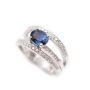 1.52ct Sapphire and Diamonds 14K white gold Ring 