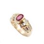 Ruby and Diamonds 14K yg ring 