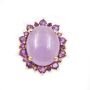 Jadeite deep lavender lively purple cabochon 14K yg Ring