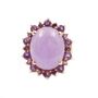 Jadeite deep lavender lively purple cabochon 14K yg Ring