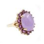 Jadeite deep lavender lively purple cabochon 14K yg Ring