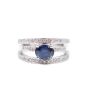 1.52ct Sapphire and Diamonds 14K white gold Ring 