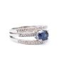 1.52ct Sapphire and Diamonds 14K white gold Ring 