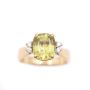 3.0ct Peridot 4x .03ct Diamonds 14K yg ring 