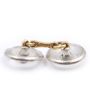 Vintage single 9mm Cufflink Platinum 14K Gold with 2x 0.05ct Diamonds