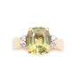 3.0ct Peridot 4x .03ct Diamonds 14K yg ring 