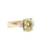 3.0ct Peridot 4x .03ct Diamonds 14K yg ring 