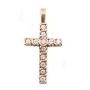 10K yellow gold Cross Pendant 12x Cubic Zirconia stones 