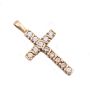 10K yellow gold Cross Pendant 12x Cubic Zirconia stones 