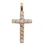 10K yellow gold Cross Pendant 12x Cubic Zirconia stones 