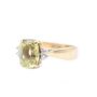 3.0ct Peridot 4x .03ct Diamonds 14K yg ring 