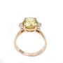 3.0ct Peridot 4x .03ct Diamonds 14K yg ring 