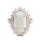 14K white gold Ladies 2.15 Carat White Opal and Diamond ring 