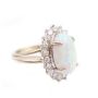 14K white gold Ladies 2.15 Carat White Opal and Diamond ring 