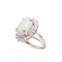 14K white gold Ladies 2.15 Carat White Opal and Diamond ring 