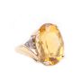 14K Yellow gold Ladies 12.00 Carat Citrine and Diamond ring 