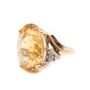 14K Yellow gold Ladies 12.00 Carat Citrine and Diamond ring 