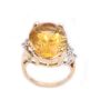 14K Yellow gold Ladies 12.00 Carat Citrine and Diamond ring 