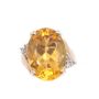 14K Yellow gold Ladies 12.00 Carat Citrine and Diamond ring 