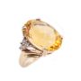 14K Yellow gold Ladies 12.00 Carat Citrine and Diamond ring 