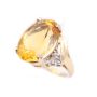 14K Yellow gold Ladies 12.00 Carat Citrine and Diamond ring 