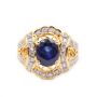 14K yg ring 2.36ct Sapphire 0.58ct Diamonds 