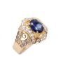 14K yg ring 2.36ct Sapphire 0.58ct Diamonds 