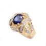 14K yg ring 2.36ct Sapphire 0.58ct Diamonds 