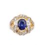 14K yg ring 2.36ct Sapphire 0.58ct Diamonds 