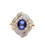 14K yg ring 1.46ct Sapphire 0.54ct Diamonds 