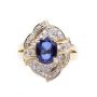 14K yg ring 1.46ct Sapphire 0.54ct Diamonds 