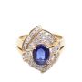 14K yg ring 1.46ct Sapphire 0.54ct Diamonds 