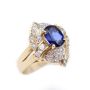 14K yg ring 1.46ct Sapphire 0.54ct Diamonds 